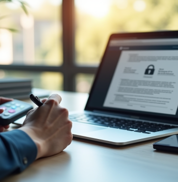 Espace de travail professionnel avec signature électronique et sécurité