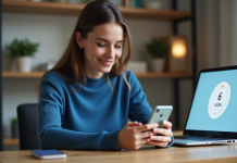 Femme utilisant son smartphone pour une vérification