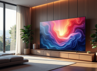 UHD vs HDR : Quel est le meilleur choix pour votre affichage ? Salon moderne avec deux téléviseurs UHD et HDR lumineux